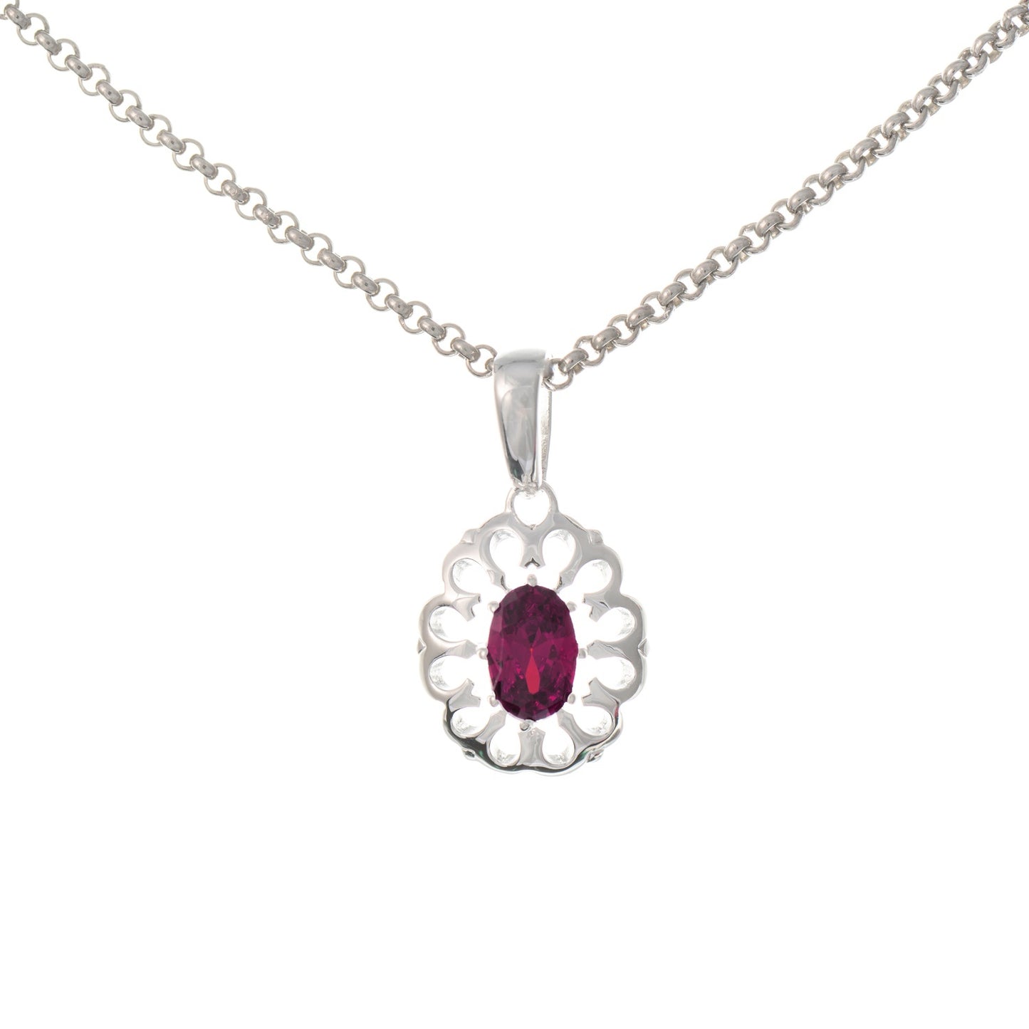 Anhänger mit Kette 925 Silber Zirkonia beere