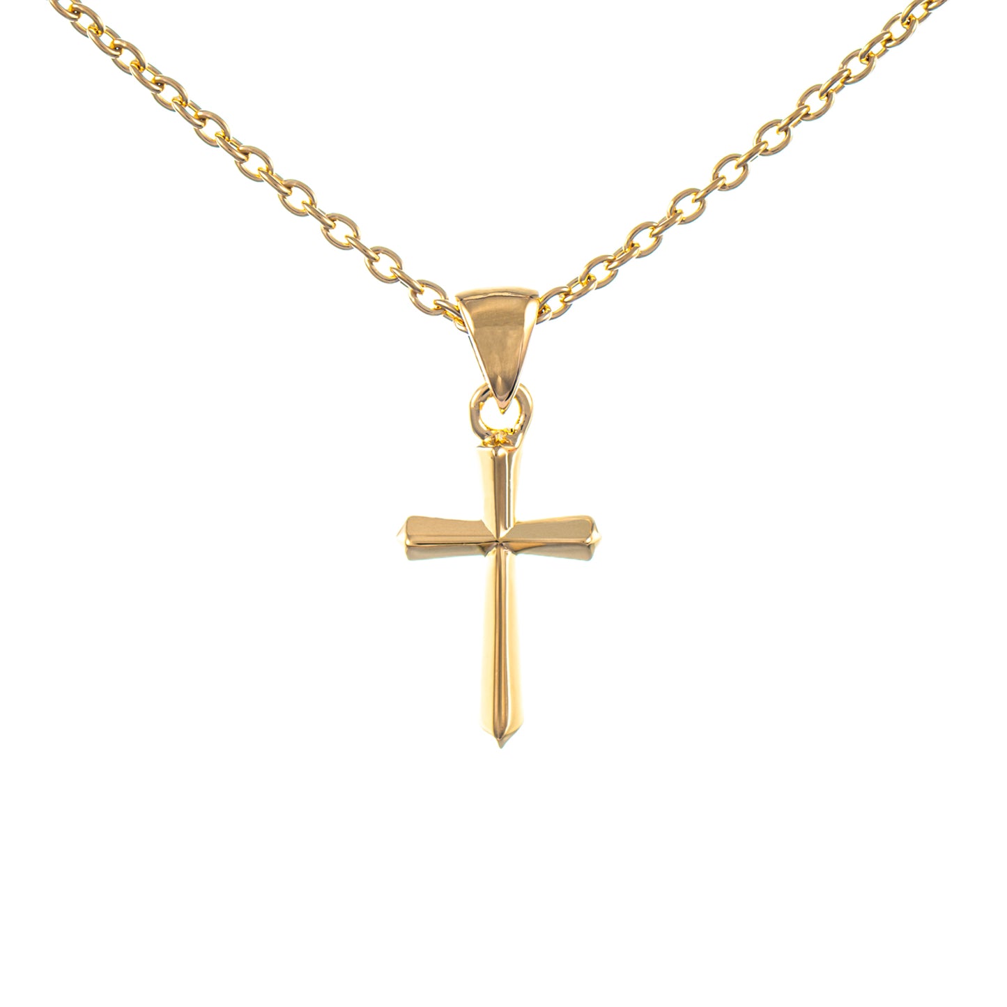 Anhänger Kreuz mit Kette 925 Silber vergoldet