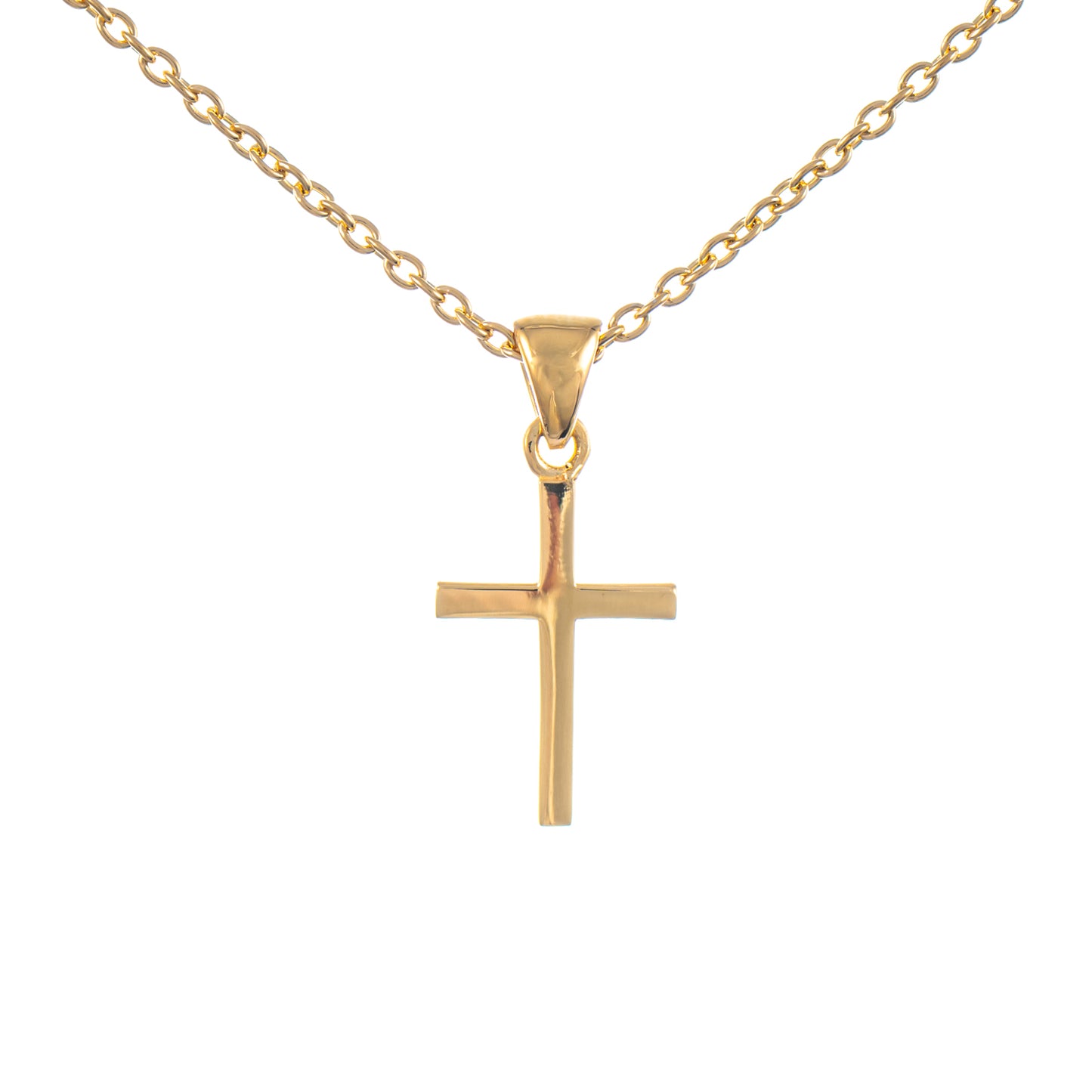 Anhänger Kreuz mit Kette 925 Silber vergoldet
