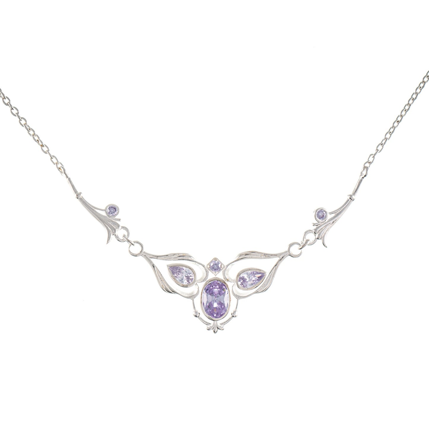Collier 925 Silber Zirkonia flieder