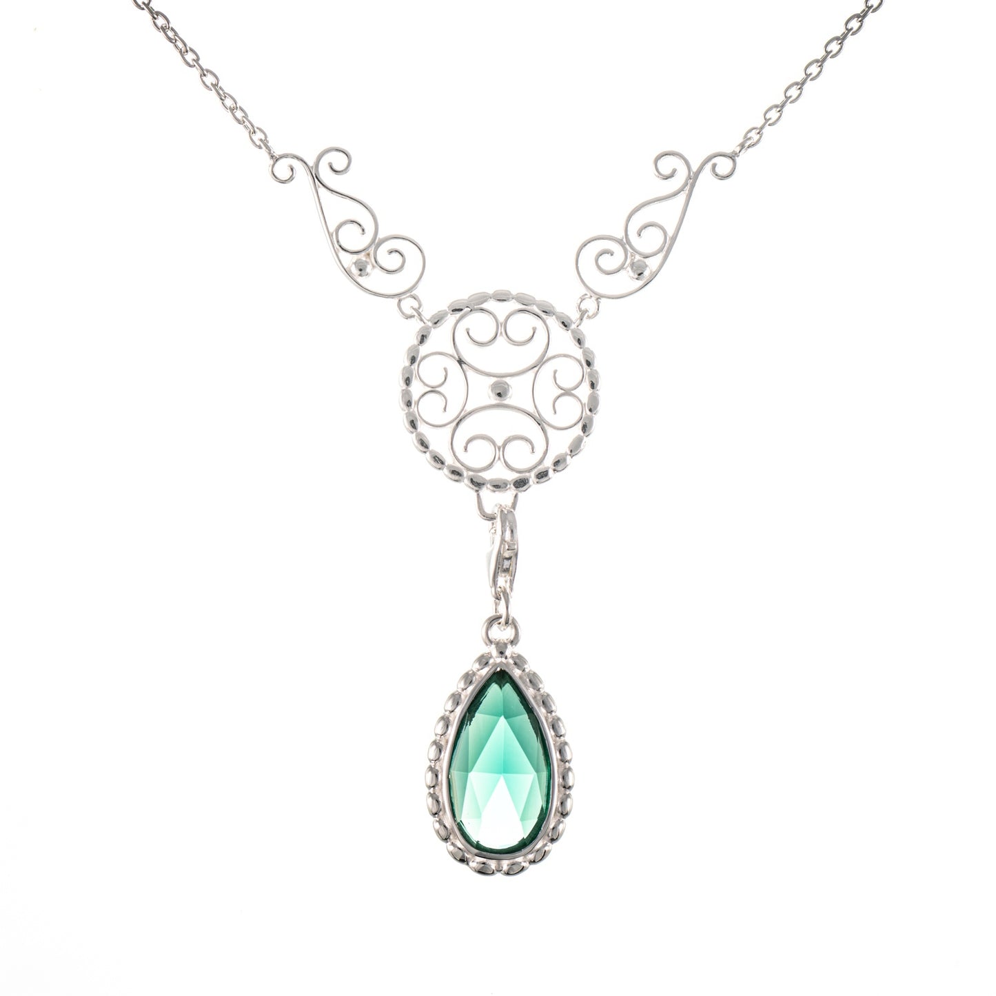 Collier Signature 925 Silber mit wechselbarem Stein grün