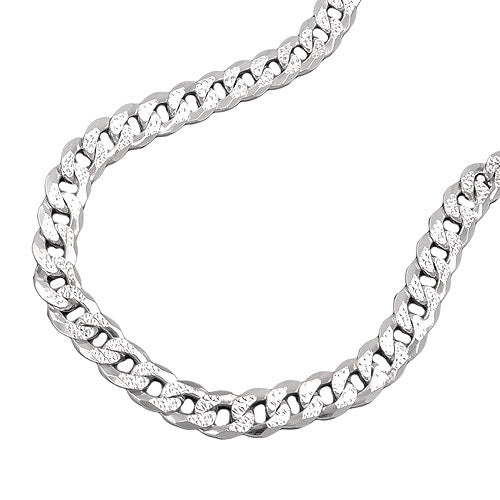 Kette Panzer flach Muster Silber 925