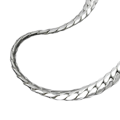 Kette Panzer flach oval Silber 925