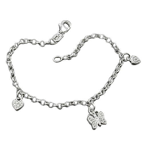 Armband Herz/Schmetterling Silber 925