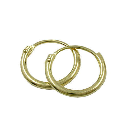 Creolen 12mm glänzend Gold 375
