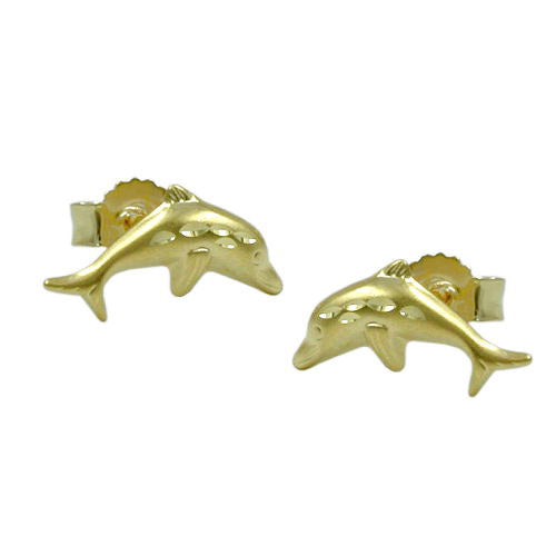 Ohrstecker Delfin diamantiert Gold 375