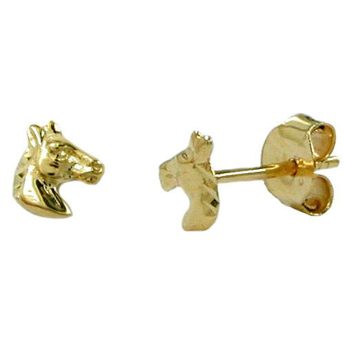 Ohrstecker kleiner Pferdekopf Gold 375