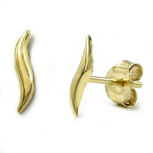 Ohrstecker kleines Blättchen Gold 375