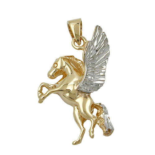 Anhänger Pferd mit Flügel Gold 375
