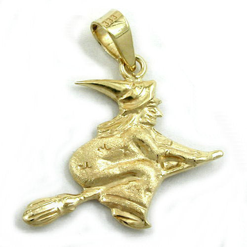 Anhänger Hexe matt-glänzend Gold 375
