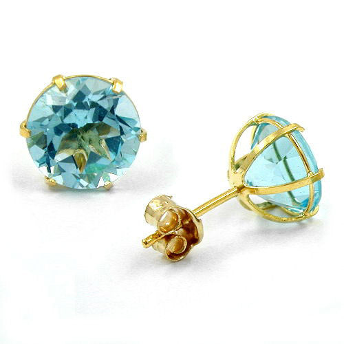 Ohrstecker synthetisch Blautopas Gold 333