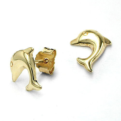 Ohrstecker Delfin glänzend Gold 375