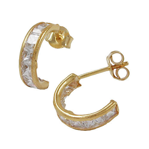 Creolen HalbCreolen Zirkonia Gold 375