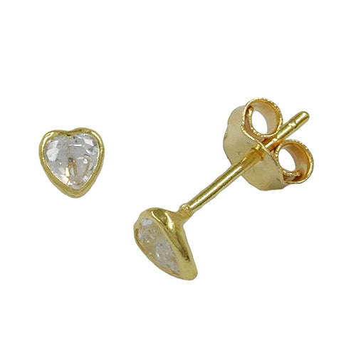 Ohrstecker Herz mit Zirkonia Gold 375