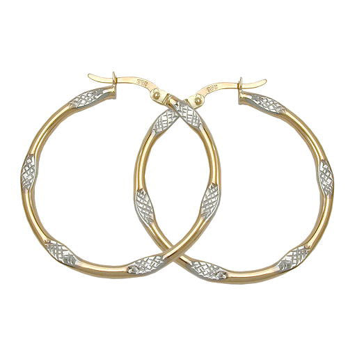 Creolen bicolor diamantiert Gold 375