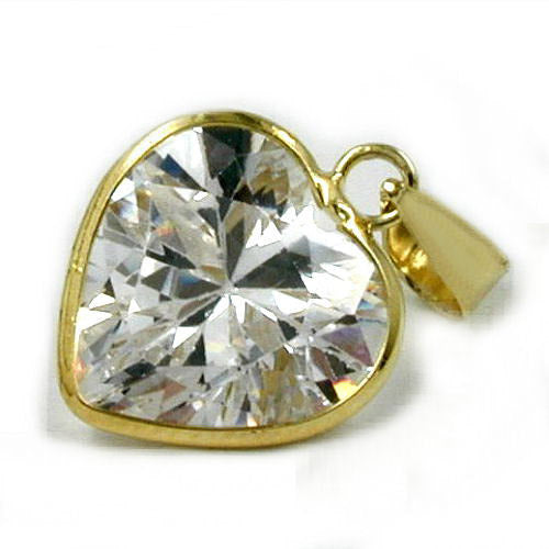 Anhänger großes Zirkonia-Herz Gold 333