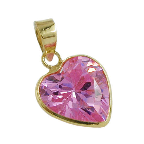 Anhänger Zirkonia-Herz pink 9Kt