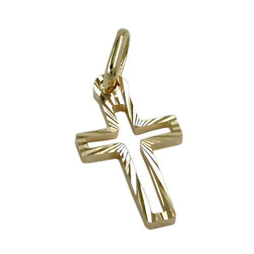 Anhänger 16x9mm Kreuz diamantiert Gold 585