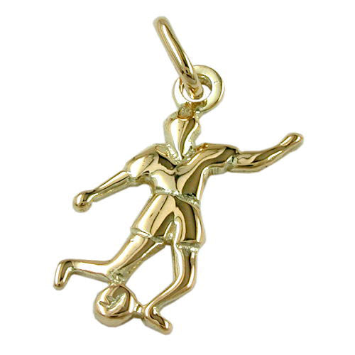 Anhänger Fußballer mit Ball Gold 585