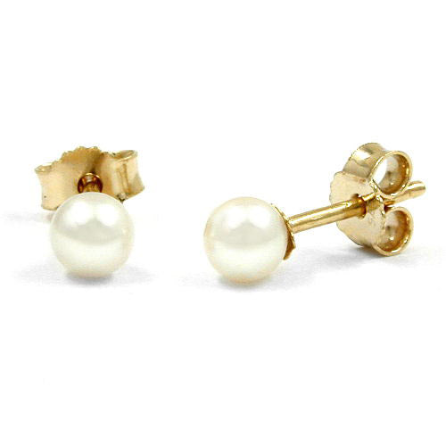 Ohrstecker 4mm Zuchtperle Gold 375