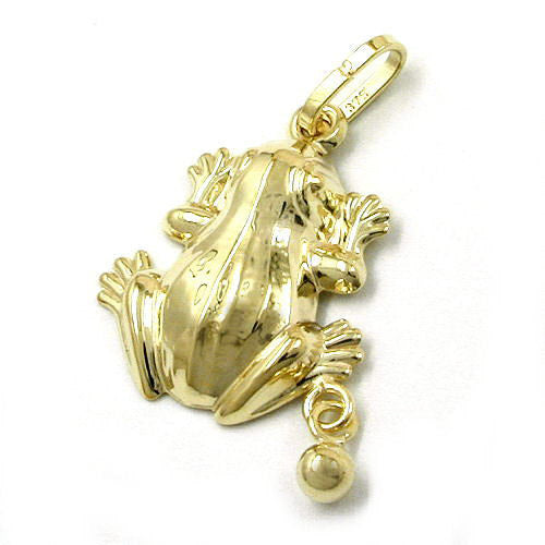 Anhänger Frosch mit Kugel Gold 375