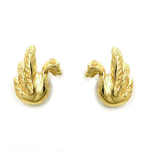 Ohrstecker Schwan glänzend Gold 333
