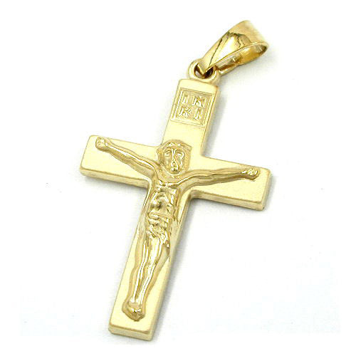 Anhänger Kreuz mit Jesus Gold 585