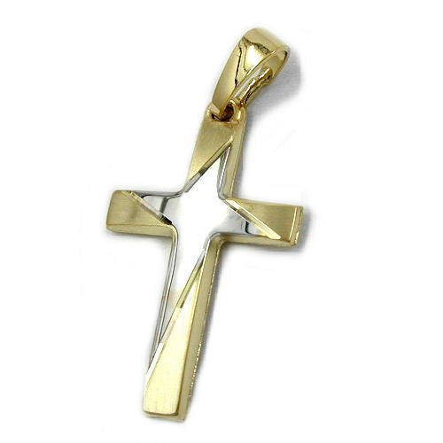 Anhänger Kreuz bicolor Gold 585