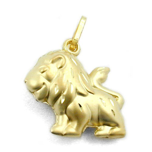 Anhänger Löwe matt-glänzend Gold 375