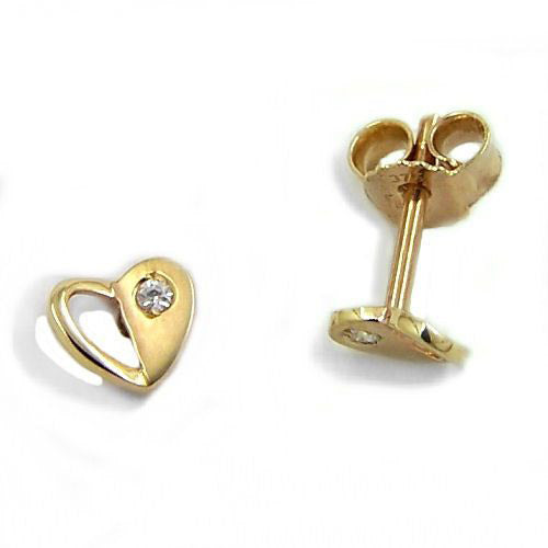 Ohrstecker Herz mit Zirkonia Gold 375