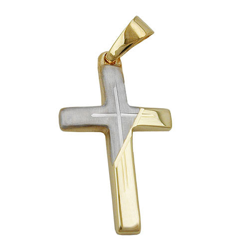 Anhänger Kreuz bicolor Gold 585