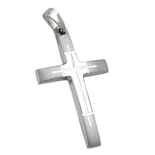 Anhänger Kreuz 14Kt Weißgold