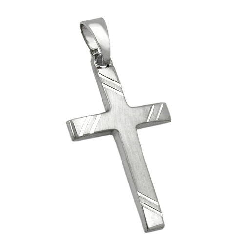 Anhänger Kreuz 14Kt Weißgold