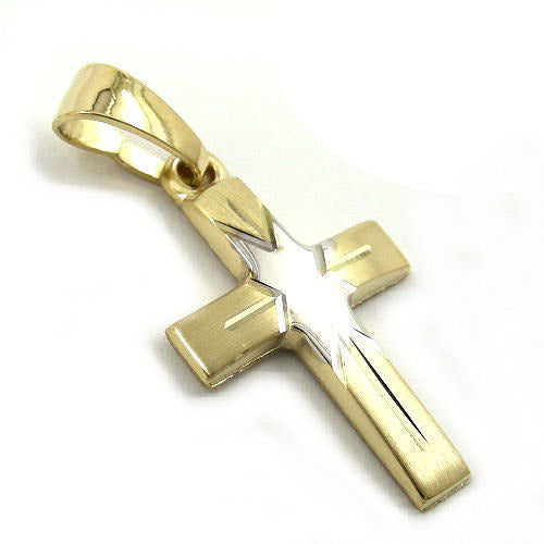 Anhänger Kreuz bicolor Gold 585