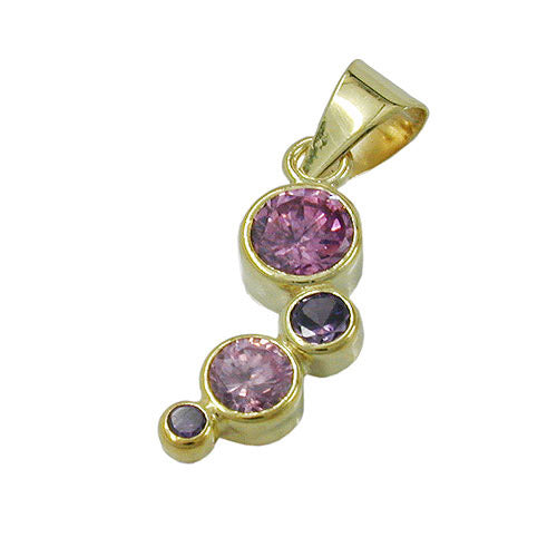 Anhänger Zirkonia pink-lila Gold 375