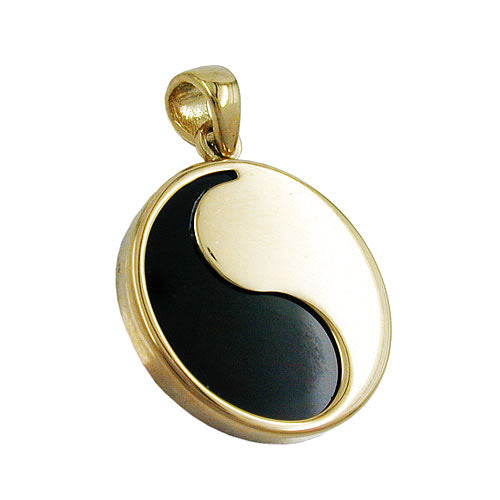 Anhänger Yin-Yang Onyx Gold 375