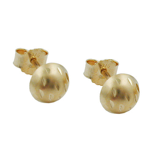 Ohrstecker Halbkugel-diamantiert Gold 375