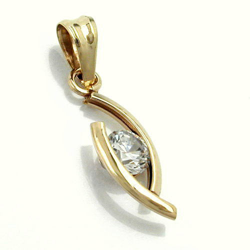 Anhänger oval mit Zirkonia Gold 375