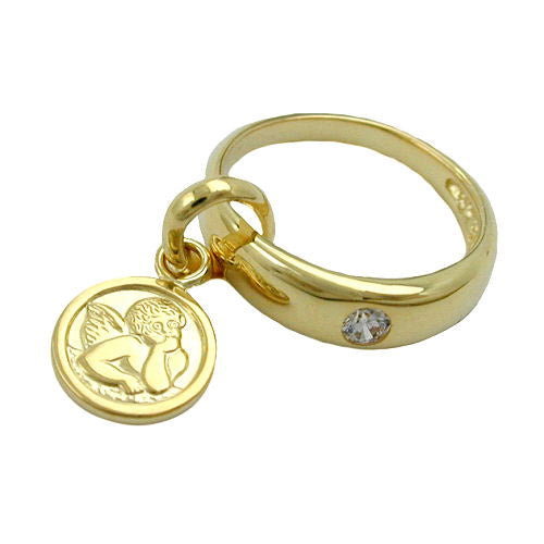 Anhänger Taufring mit Engel Gold 375