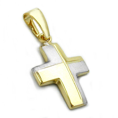 Anhänger Kreuz bicolor Gold 585