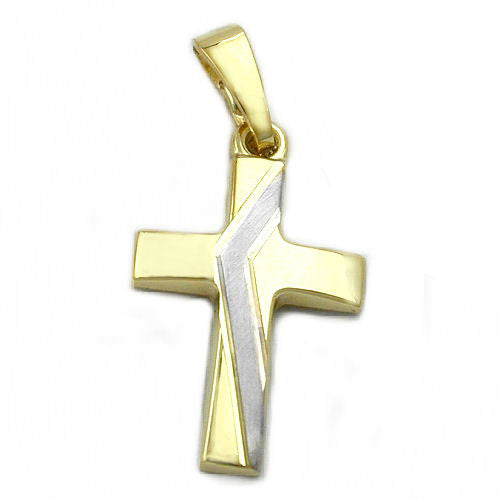 Anhänger Kreuz bicolor Gold 585