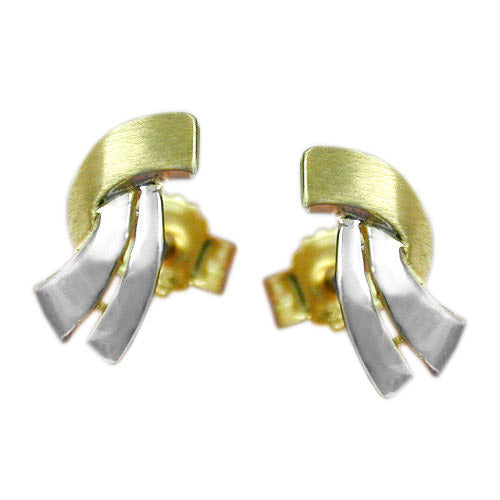 Ohrstecker bicolor-rhodiniert Gold 375