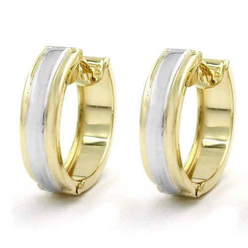 Creolen bicolor rhodiniert Gold 375