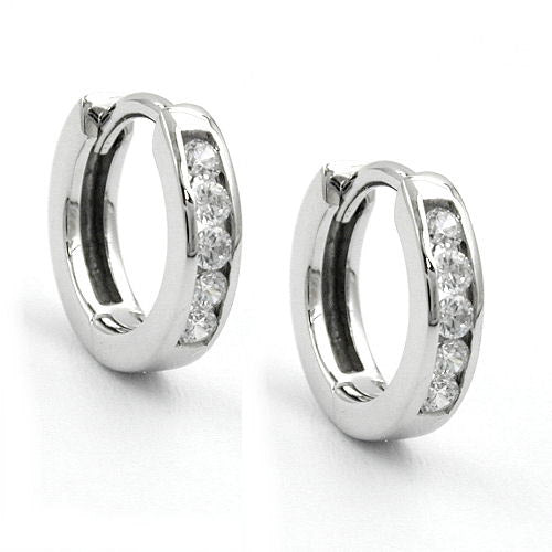 Creolen 12x Zirkonia 9Kt Weißgold