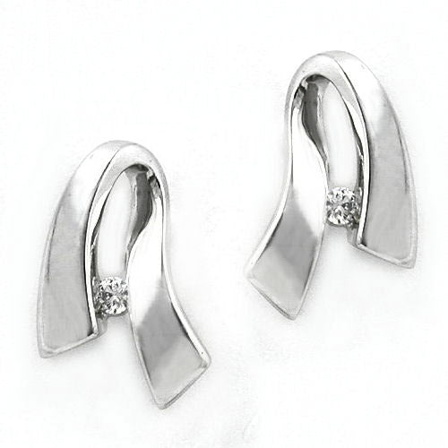 Ohrstecker mit kl. Diamant 14Kt Weißgold