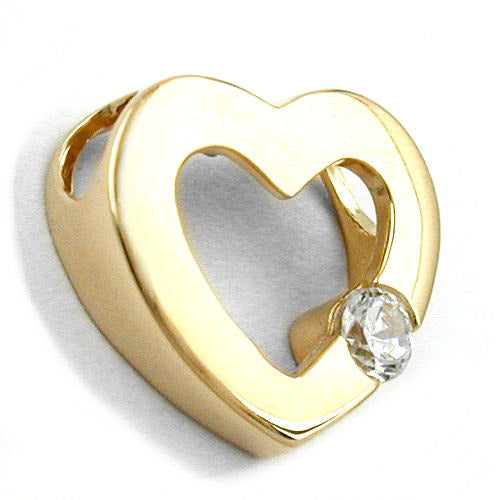 Anhänger Herz mit Zirkonia Gold 585