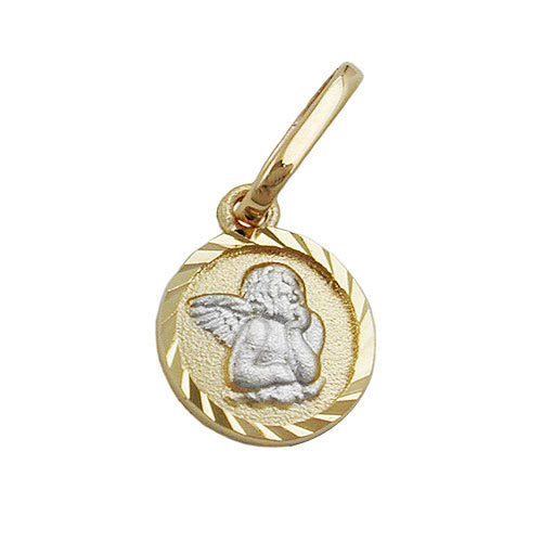 Anhänger Engelmotiv bicolor Gold 375