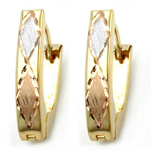 Creolen tricolor diamantiert Gold 375