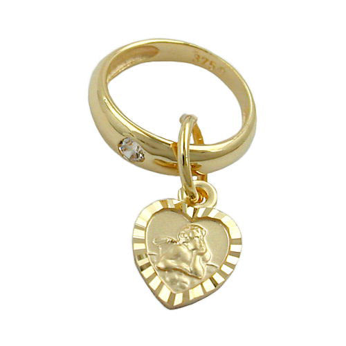 Anhänger Taufring mit Herz Gold 375