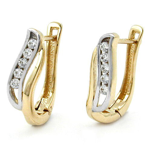 Creolen bicolor Zirkonia Gold 375